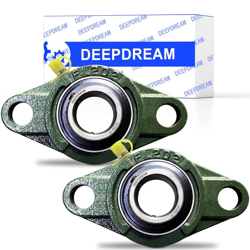 DEEPDREAM 2 Pcs of UCFL202-10 Pillow Block Bearing 5/8 inch Bore, 2 Bolt Flange Mounted, Self Alignment - Image 1